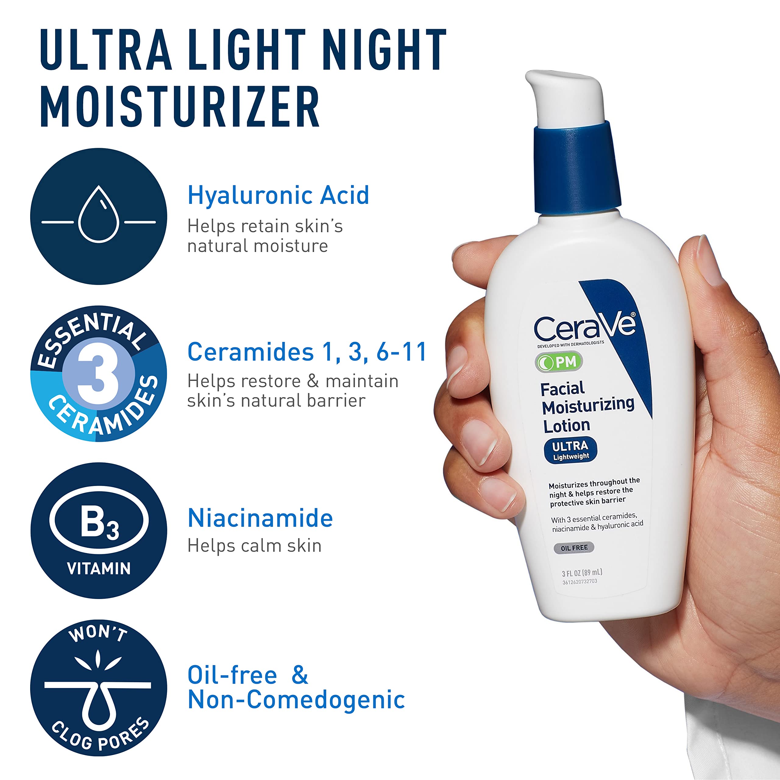 Close-up of AM SPF30 moisturizer texture, light and non-greasy