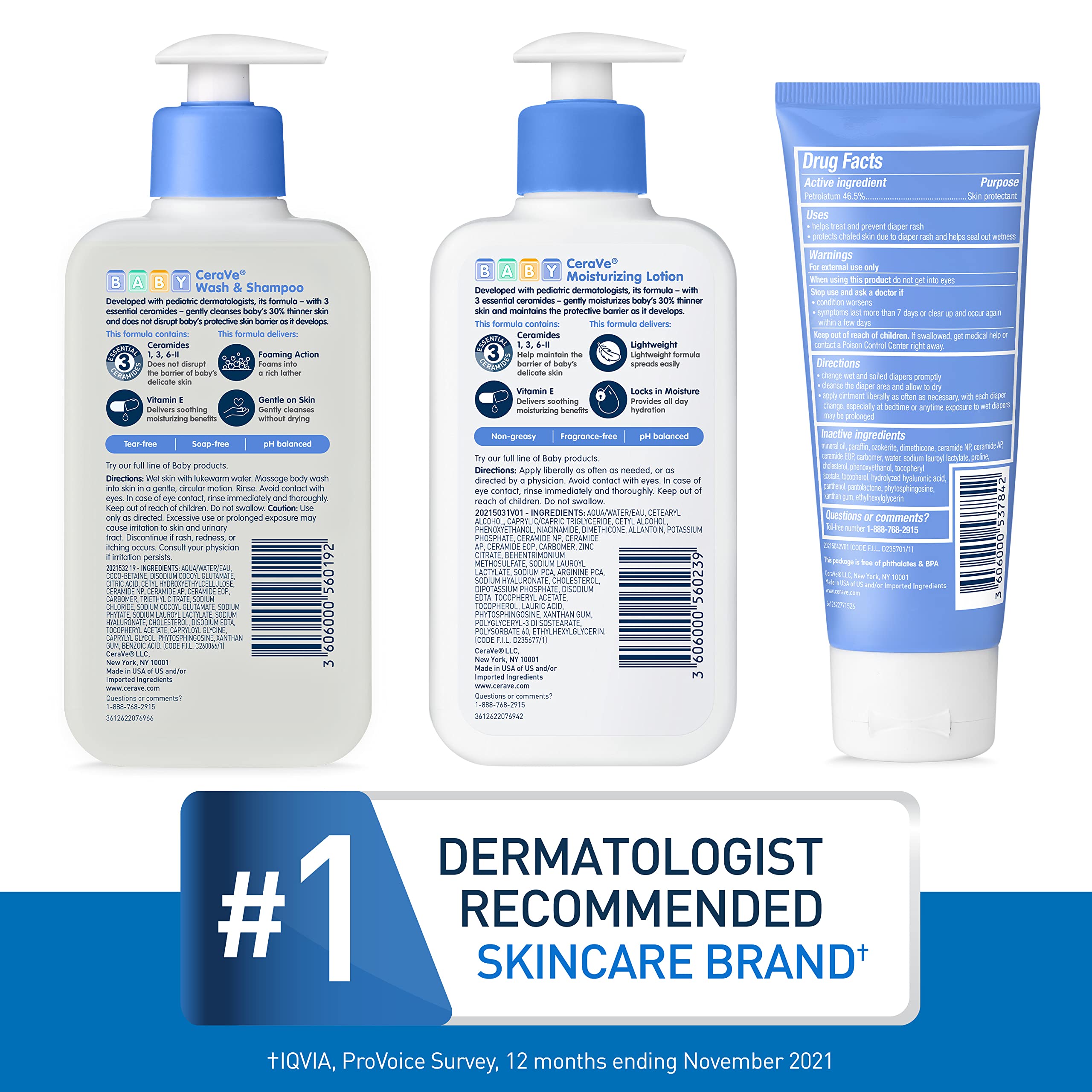 Fragrance-free label close-up emphasizing gentle care for sensitive skin.