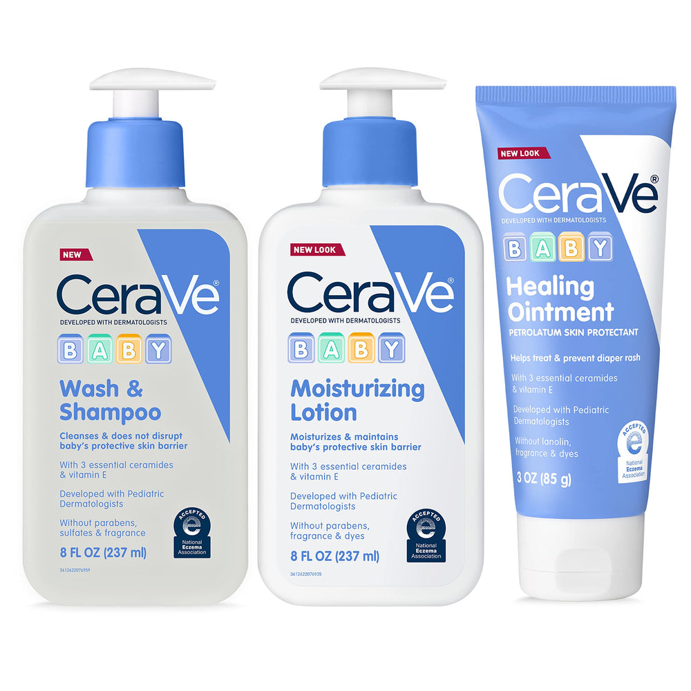 CeraVe Baby Bath Set front packaging with three gentle essentials for baby care.