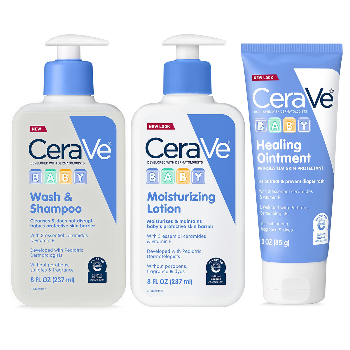 CeraVe Baby Bath Set front packaging with three gentle essentials for baby care.