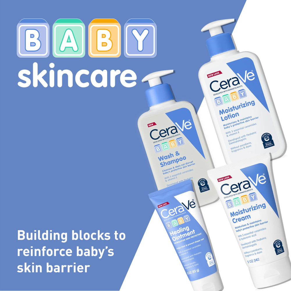 Fragrance-free label signals mild, suitable care for sensitive skin.