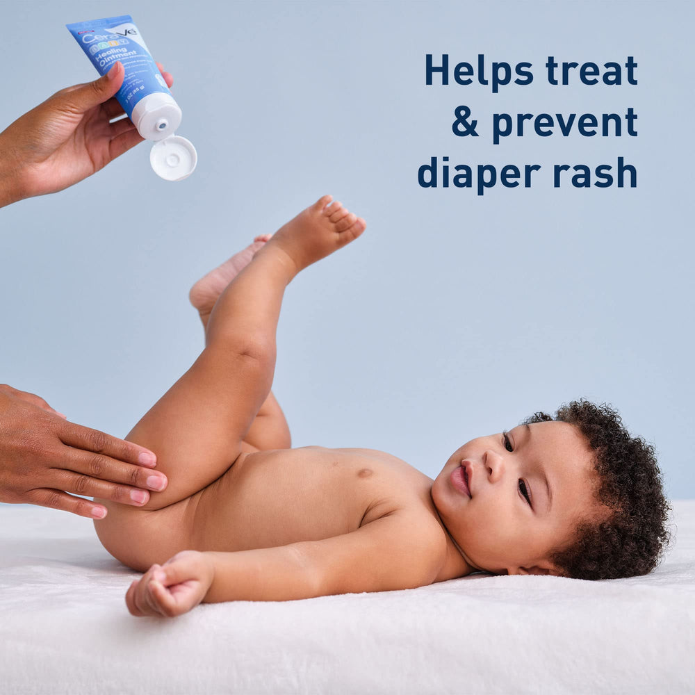 CeraVe baby healing ointment being applied to delicate skin.
