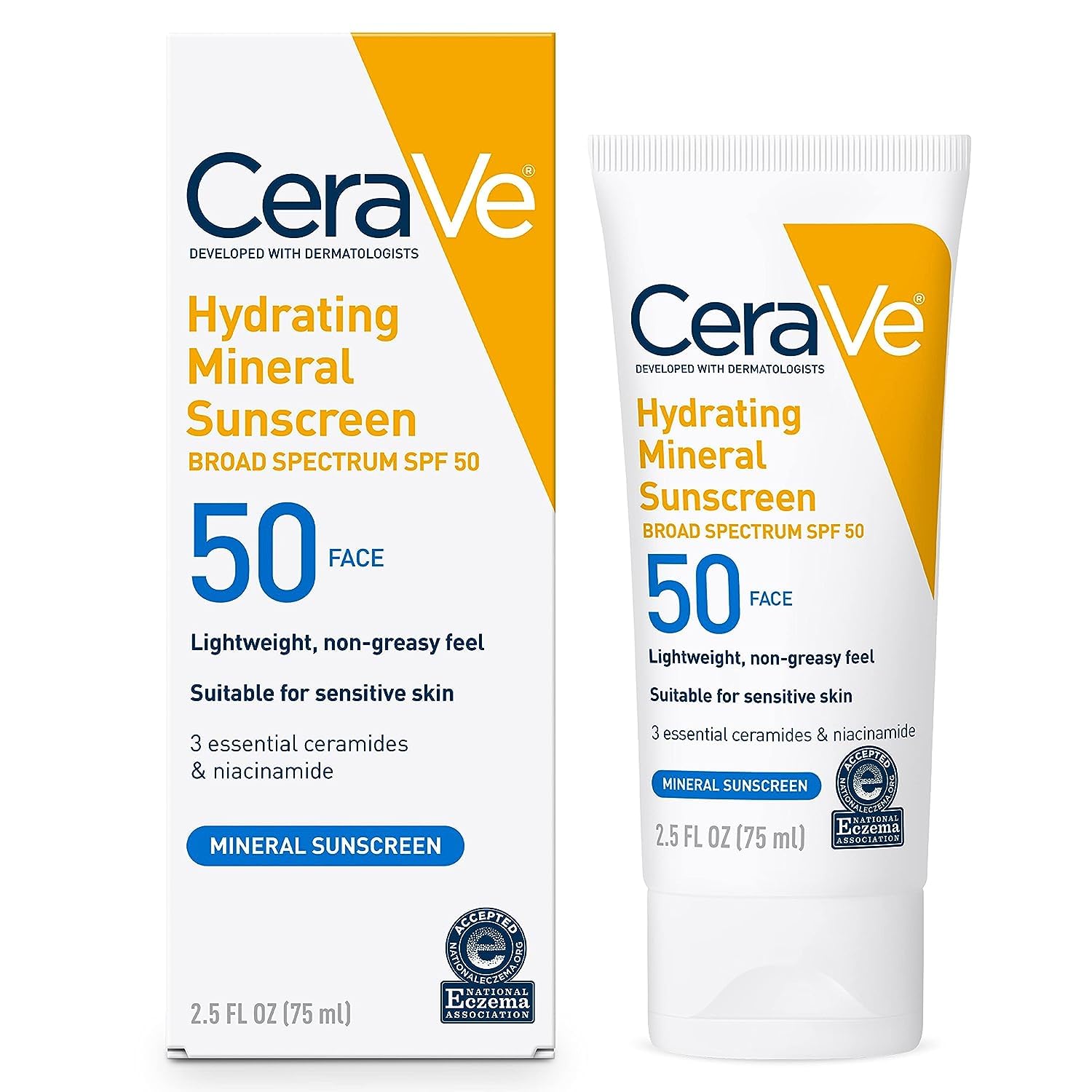 CeraVe 100% mineral face sunscreen bottle for daily protection.