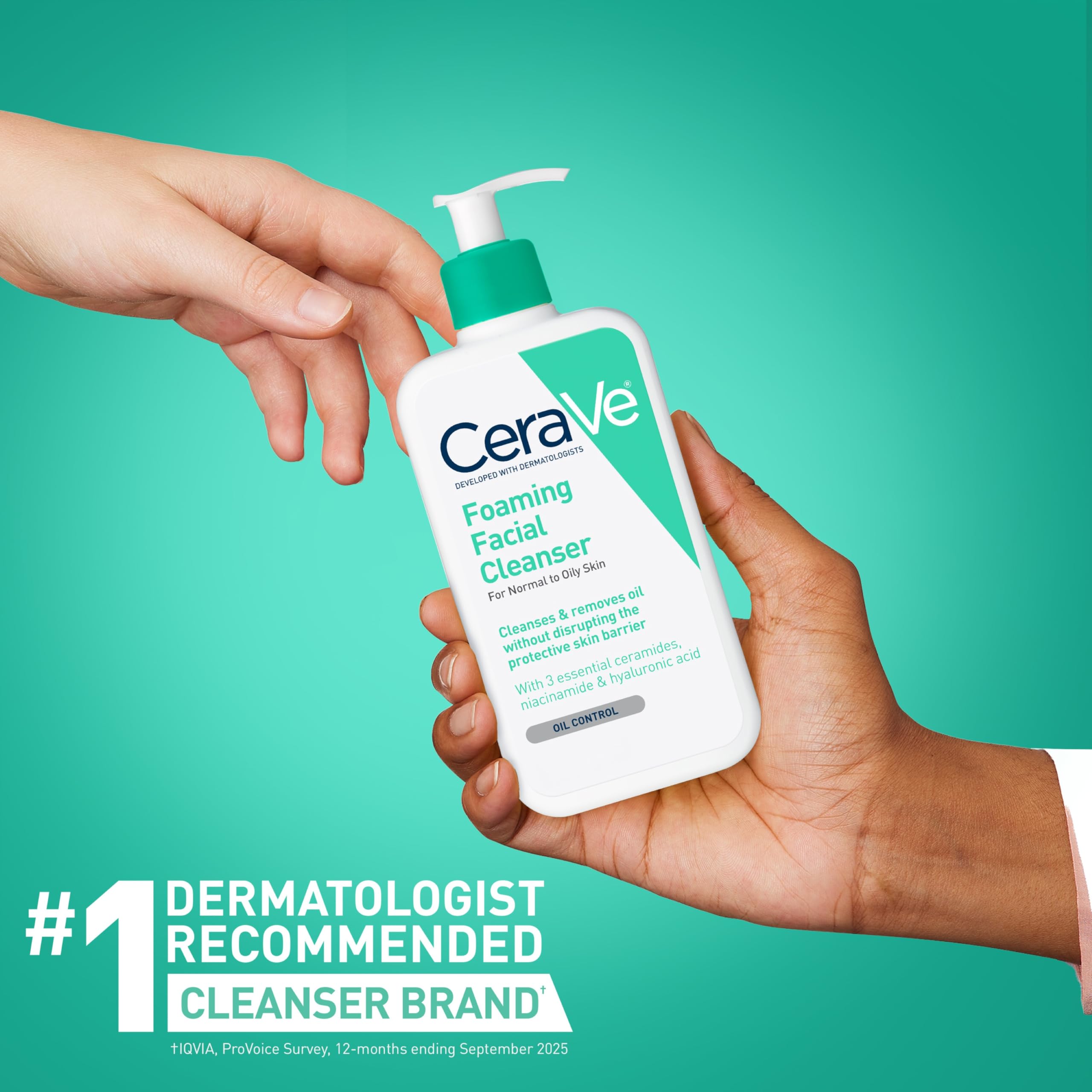 CeraVe Foaming Cleanser rich foam texture in action
