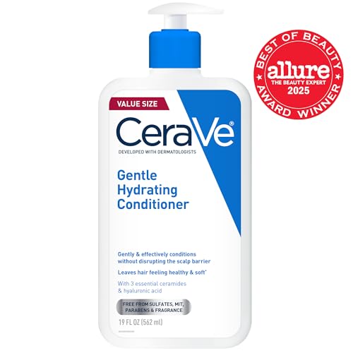 CeraVe Gentle Hydrating Conditioner ingredients close-up highlighting ceramides and hyaluronic acid boost