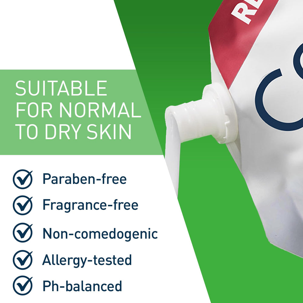 Ceramides trio icon and bottle emphasize barrier-supporting formula