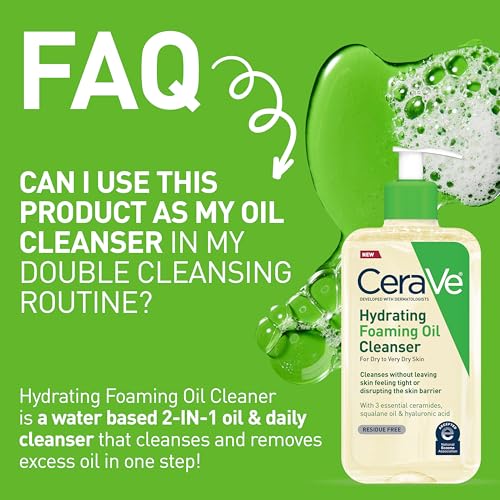 CeraVe bottle with foam on skin illustrates non-greasy hydration.
