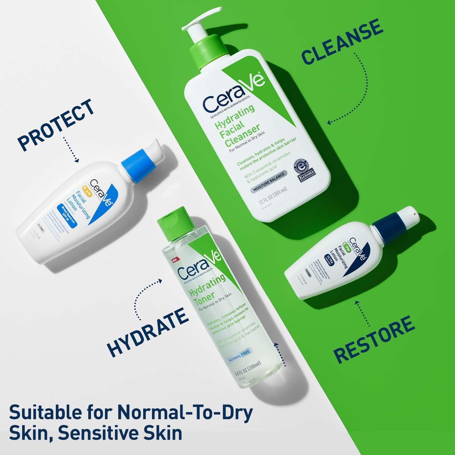 CeraVe Hydrating Toner packaging highlights fragrance-free and allergy-tested claim.