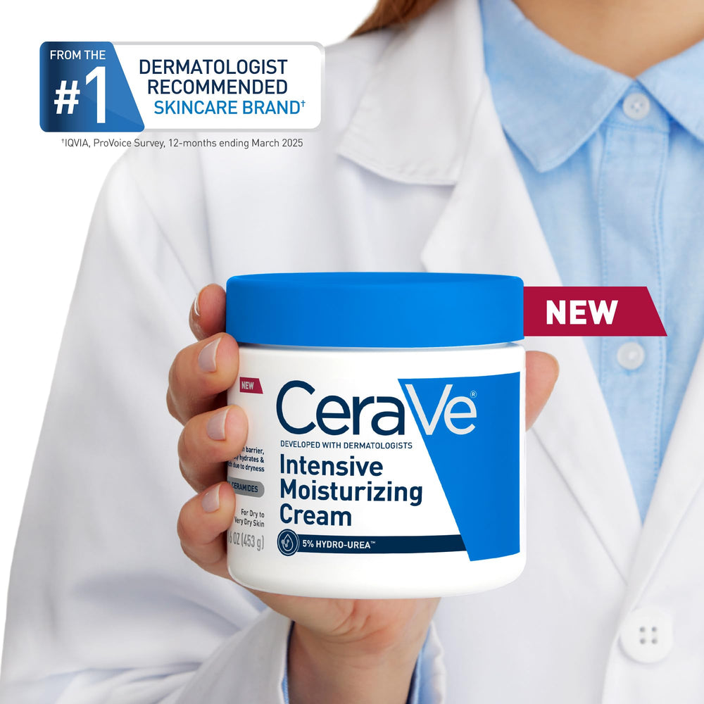 Promotional graphic for 72-hour hydration of CeraVe Intensive Moisturizing Cream