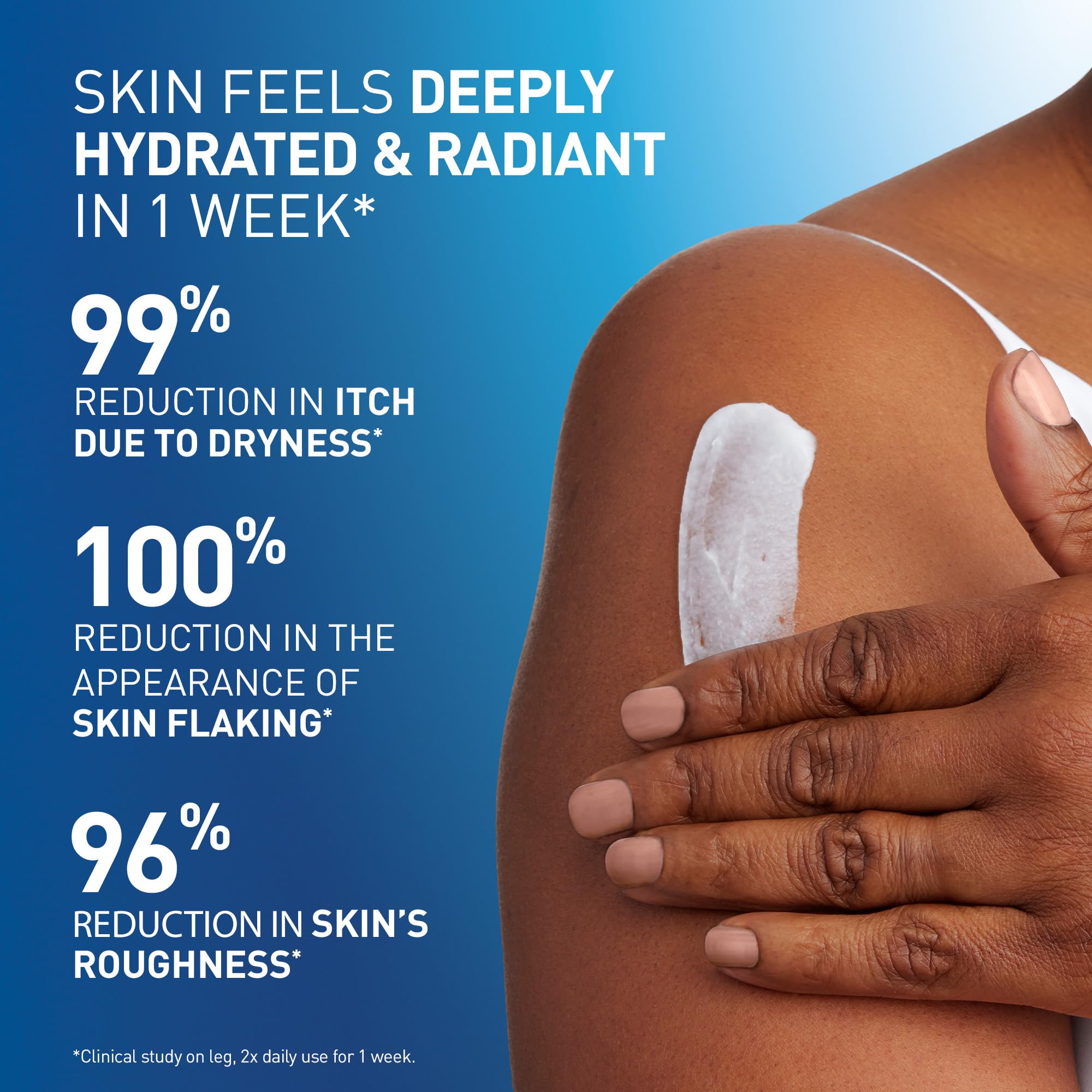 Applying CeraVe Intensive Moisturizing Cream to a dry forearm after shower