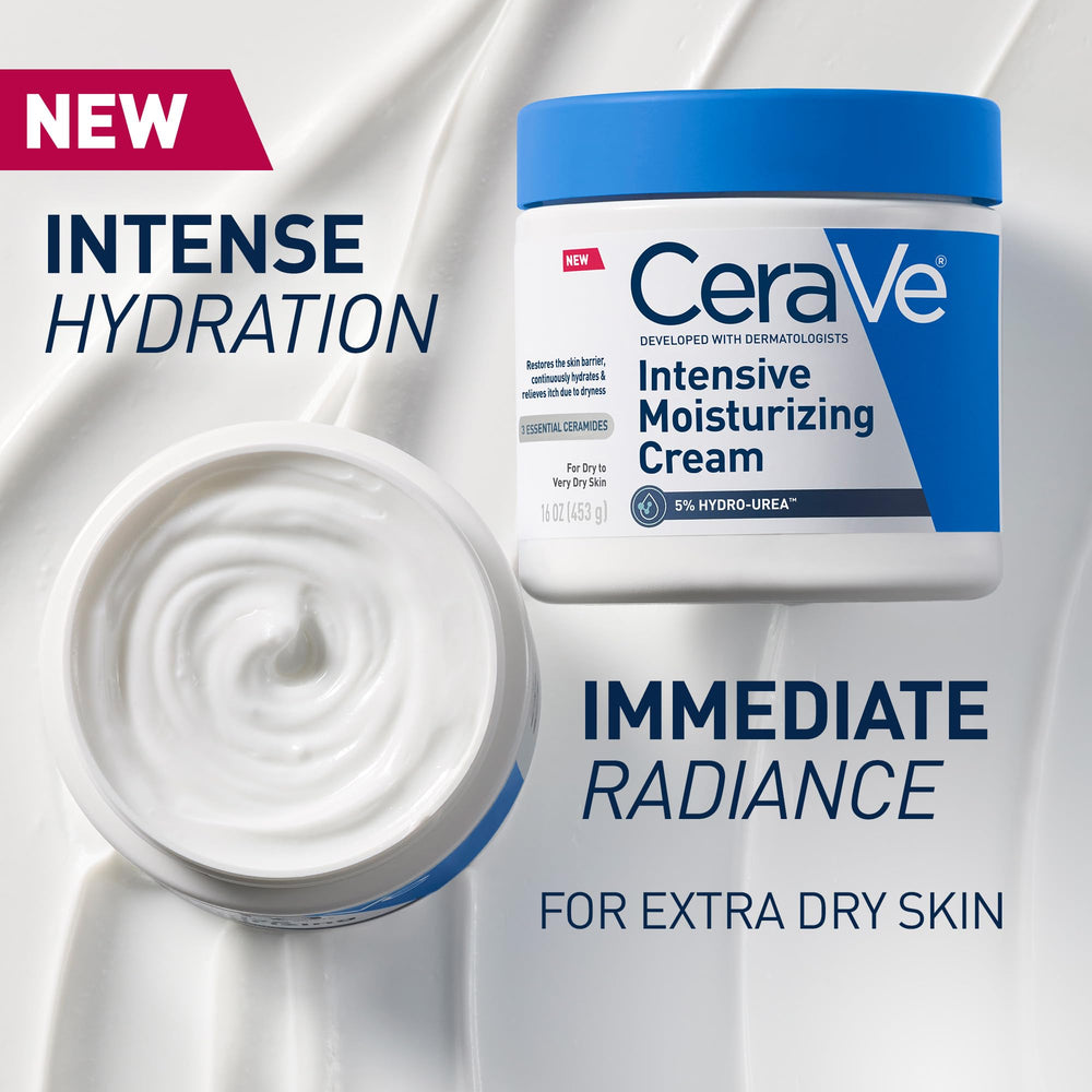 Close-up of creamy texture of CeraVe Intensive Moisturizing Cream