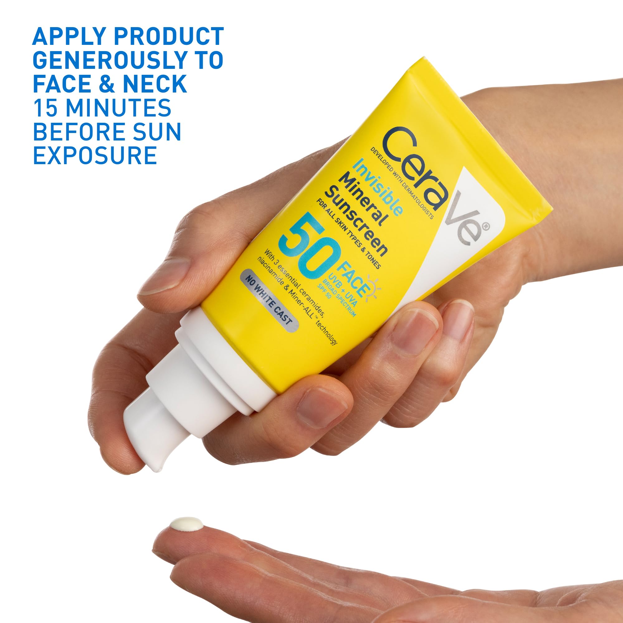 Cerave travel-size bottle ready for daily sunscreen on the go.
