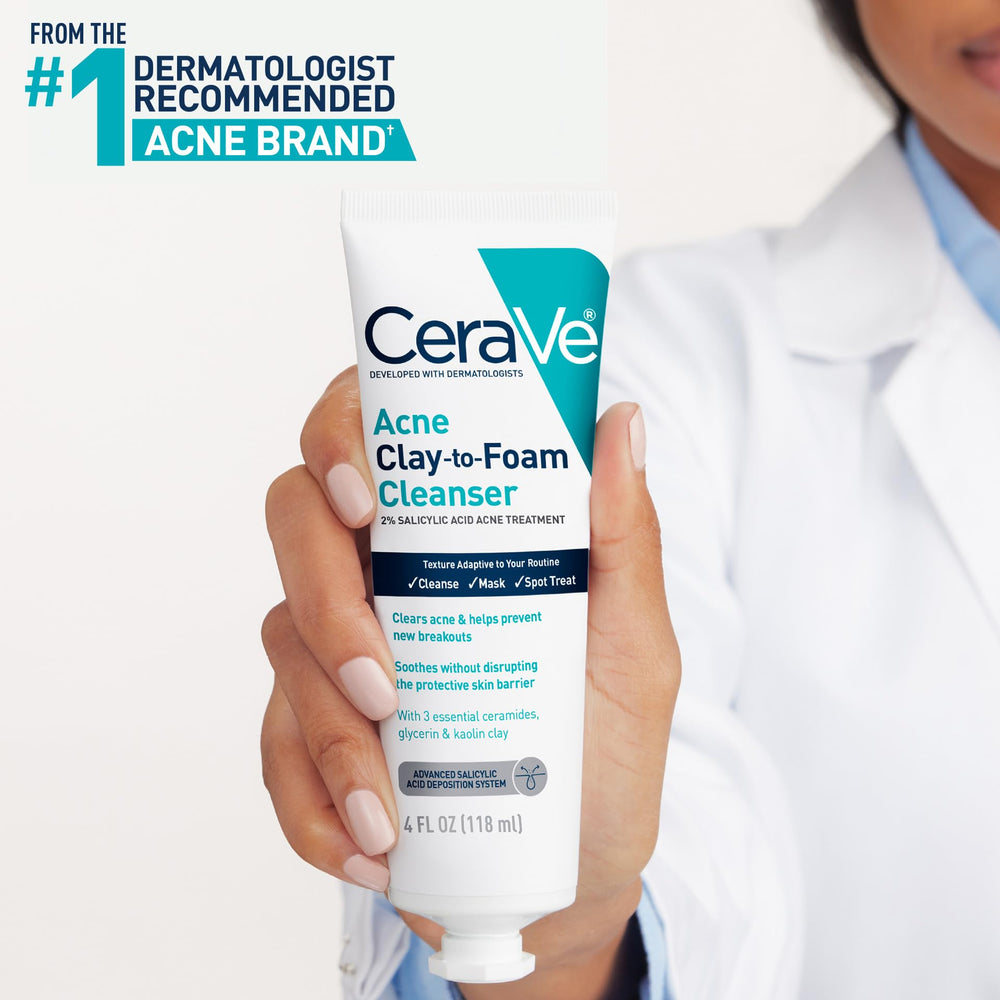 CeraVe Kaolin clay image illustrating oil absorption for clearer pores
