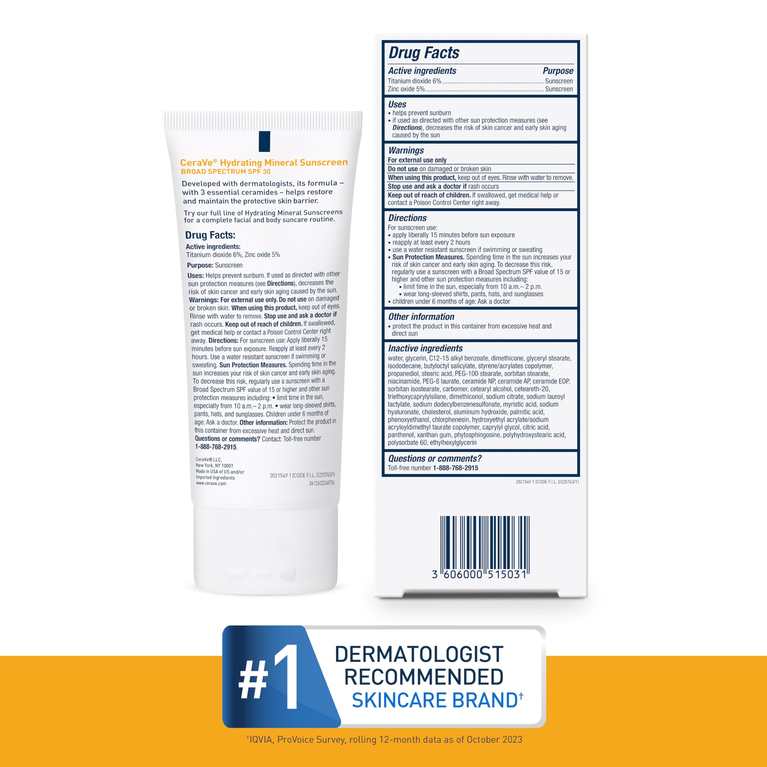 CeraVe mineral sunscreen zinc and titanium filters emphasize mineral protection.