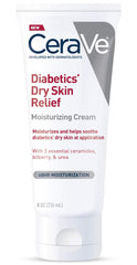 CeraVe diabetic dry skin moisturizer bottle showcasing fragrance-free hydration.