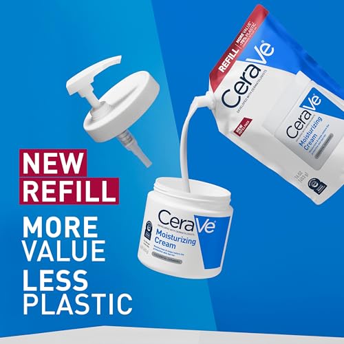 CeraVe Moisturizing Cream being applied to the face showing gentle absorption.