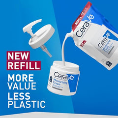 CeraVe Moisturizing Cream being applied to the face showing gentle absorption.