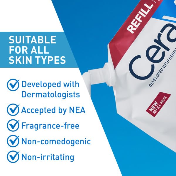 Fragrance free label visible on CeraVe Moisturizing Cream jar.