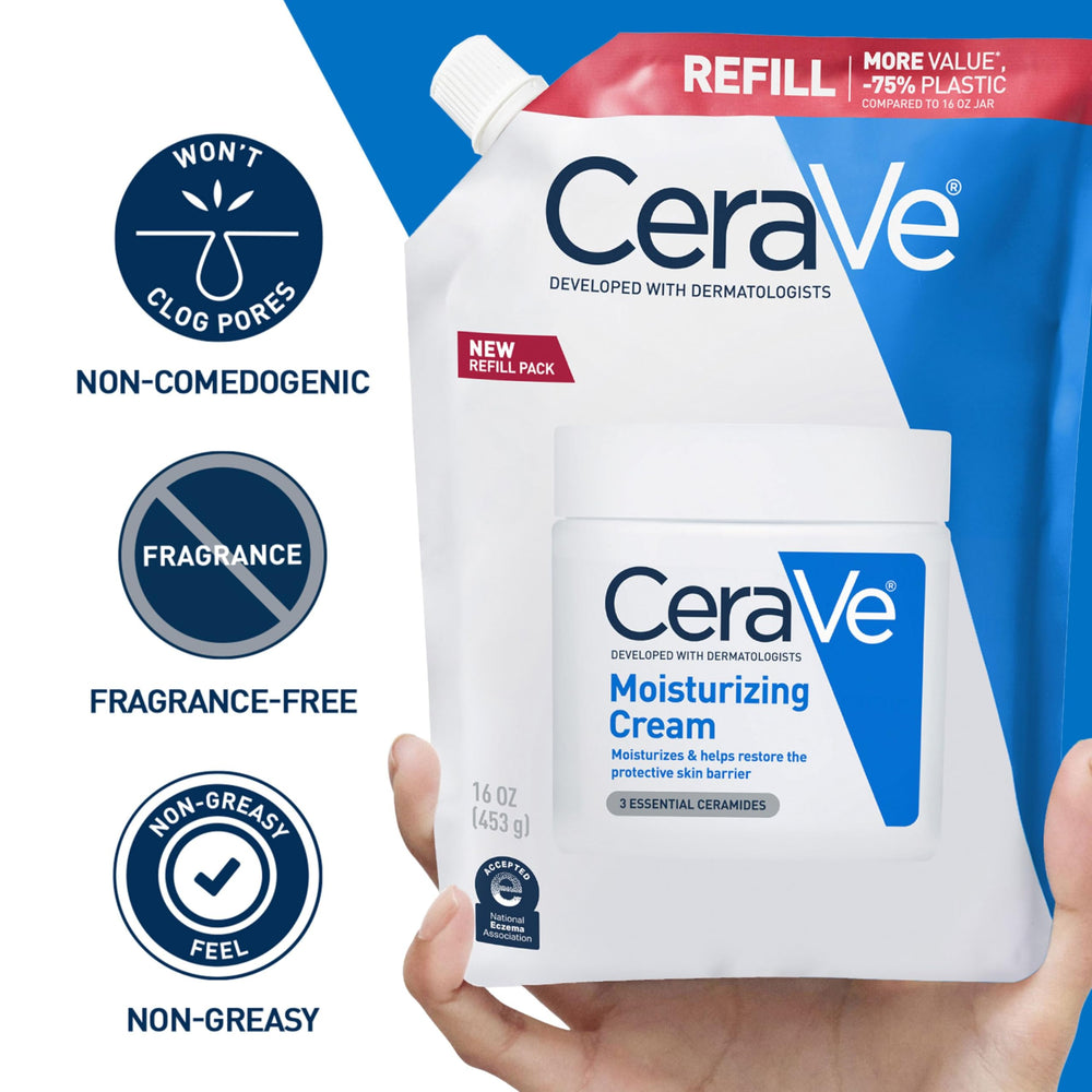 16 oz refill-pack option for ongoing CeraVe Moisturizing Cream use.