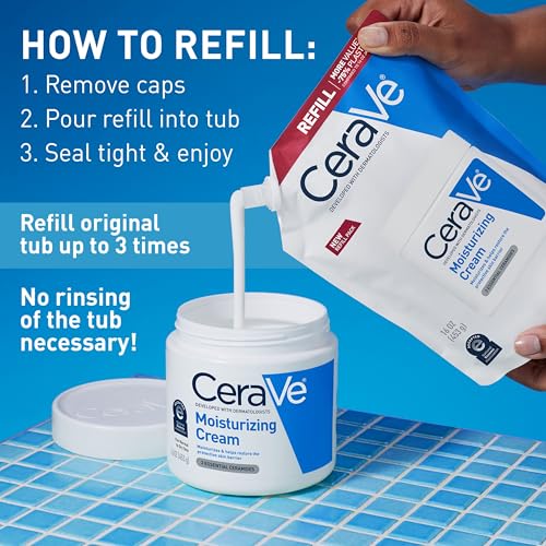 Texture close-up of CeraVe Moisturizing Cream demonstrating non-greasy finish.