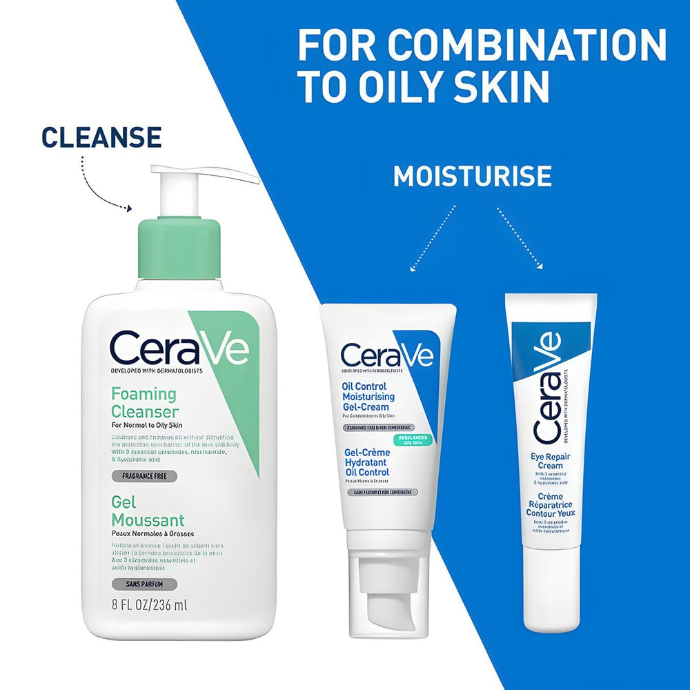 Texture of CeraVe Gel-Cream with hyaluronic acid and niacinamide for hydration and calm.