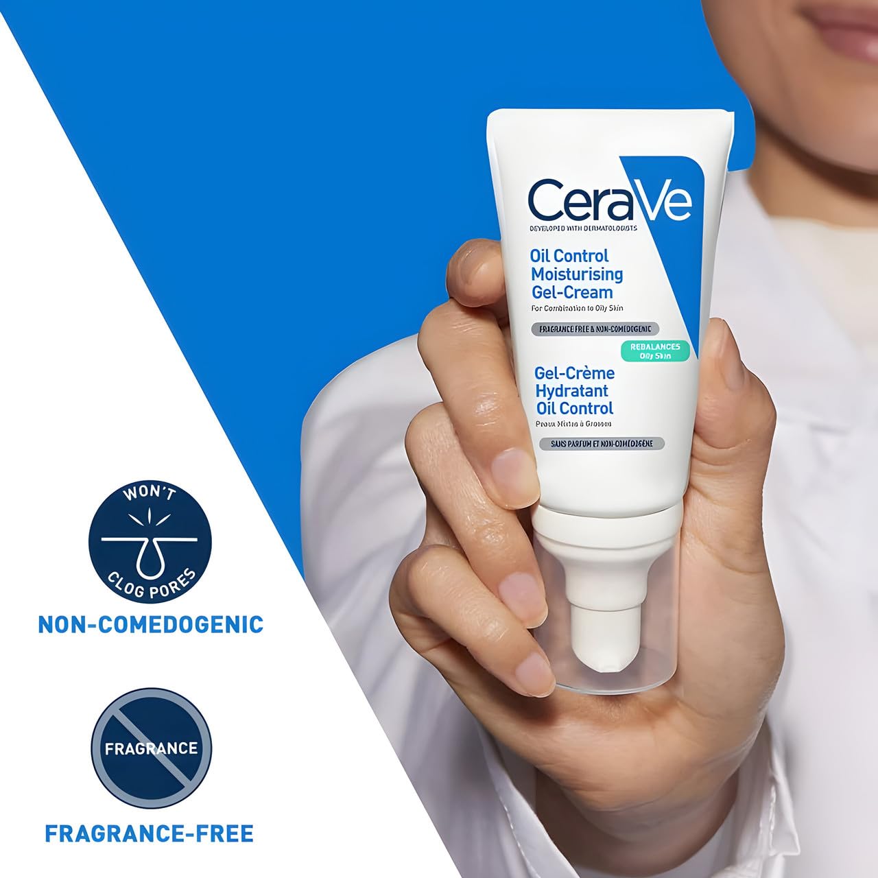 Close-up of silica-based oil-absorbing technology in CeraVe Gel-Cream.