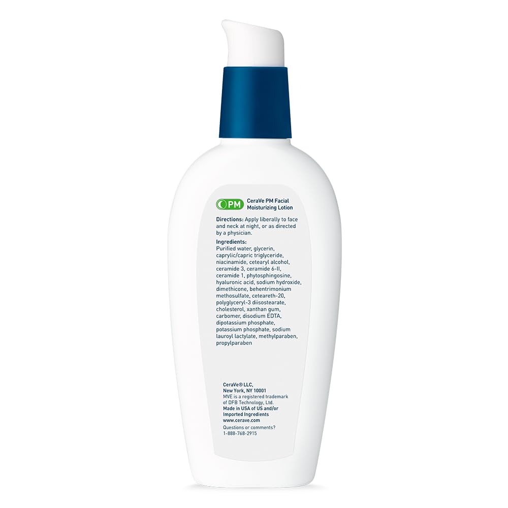 CeraVe PM packaging close-up showing compact 3-ounce bottle.