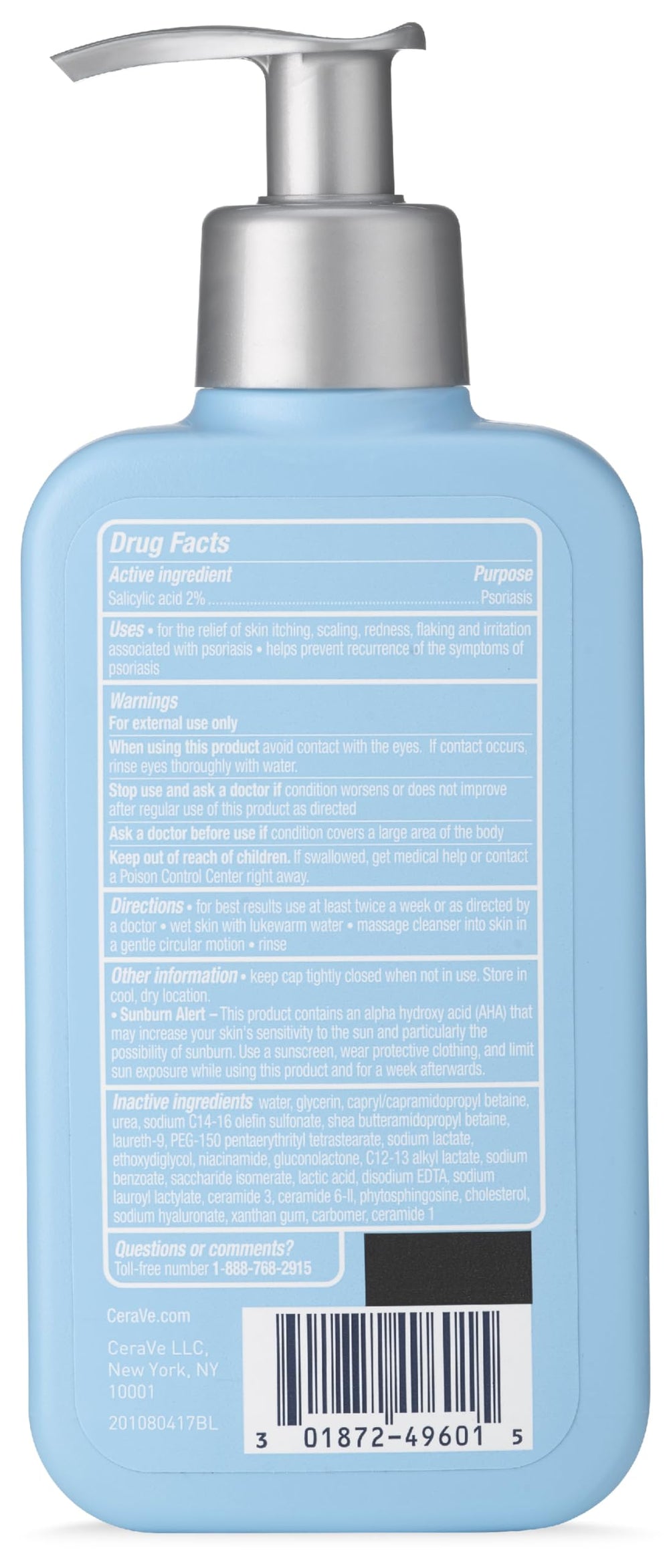 CeraVe Psoriasis Cleanser ceramides visual highlights three essential ceramides for barrier support.