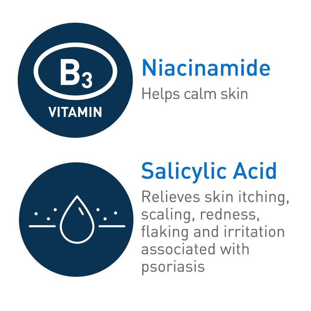 CeraVe Psoriasis Cleanser foam texture demonstrates gentle exfoliation for smoother skin.