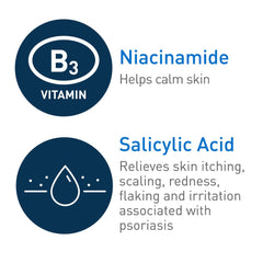 CeraVe Psoriasis Cleanser foam texture demonstrates gentle exfoliation for smoother skin.