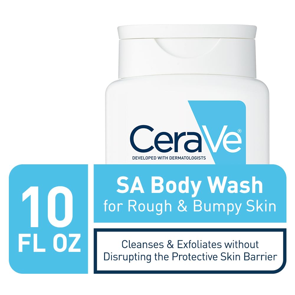 CeraVe SA Body Wash foamy lather demonstrates fragrance-free cleansing for sensitive skin.