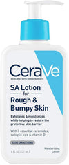 CeraVe SA Lotion bottle with fragrance-free label for rough skin.