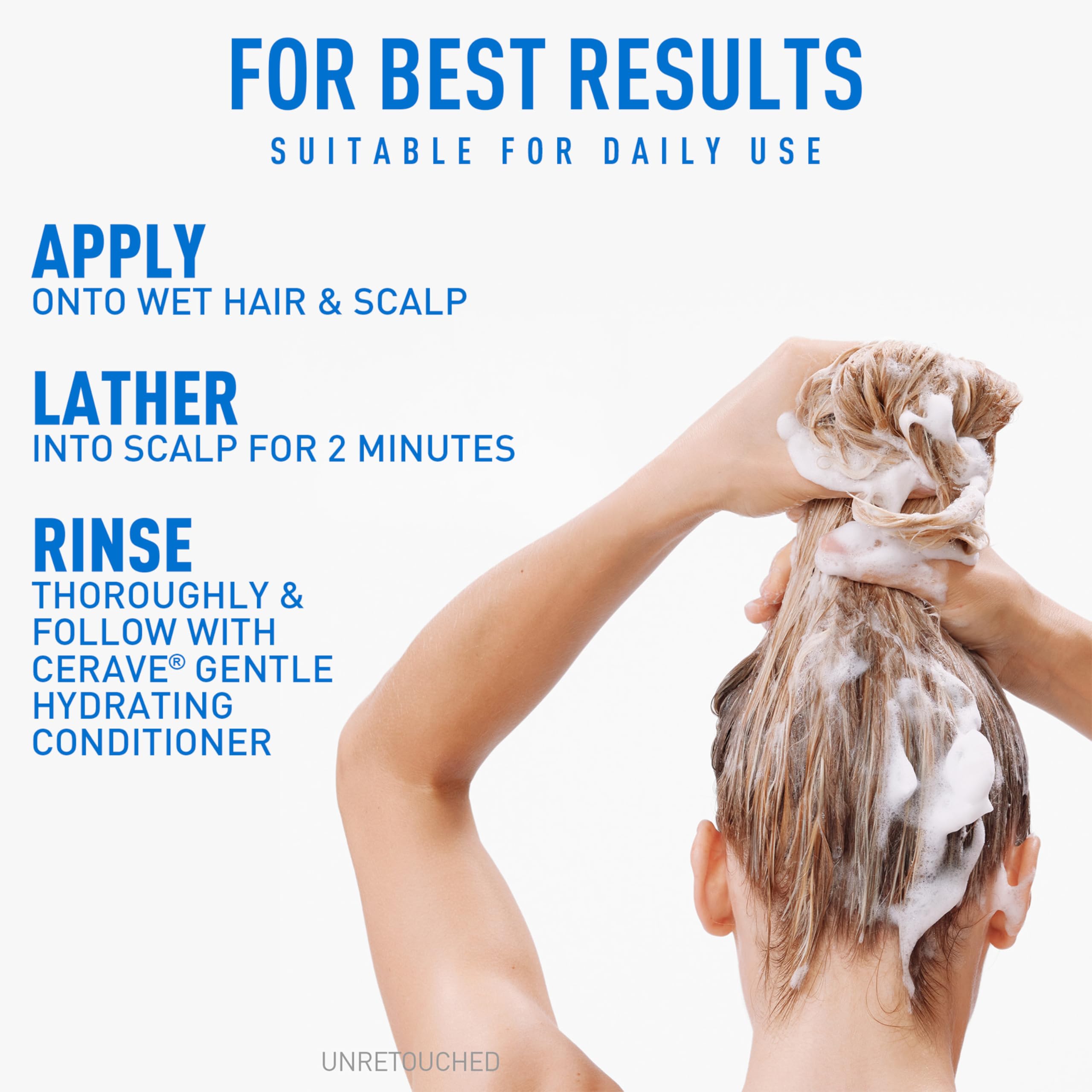 CeraVe sensitive-scalp shampoo bottle conveying gentle cleansing