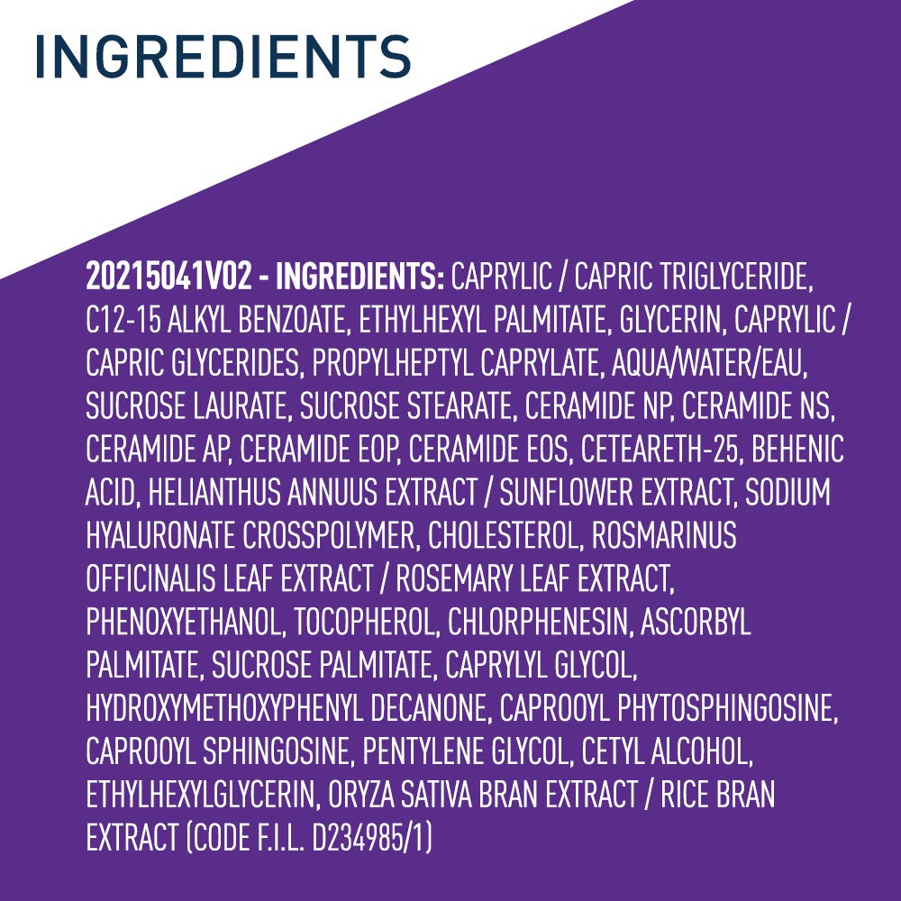 Cerave Skin Renewing Gel Oil ingredients panel highlights ceramides and MVE technology