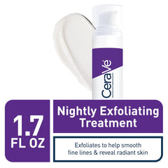 CeraVe Skin Renewing Nightly Exfoliating Treatment textured gel close-up for gentle exfoliation.