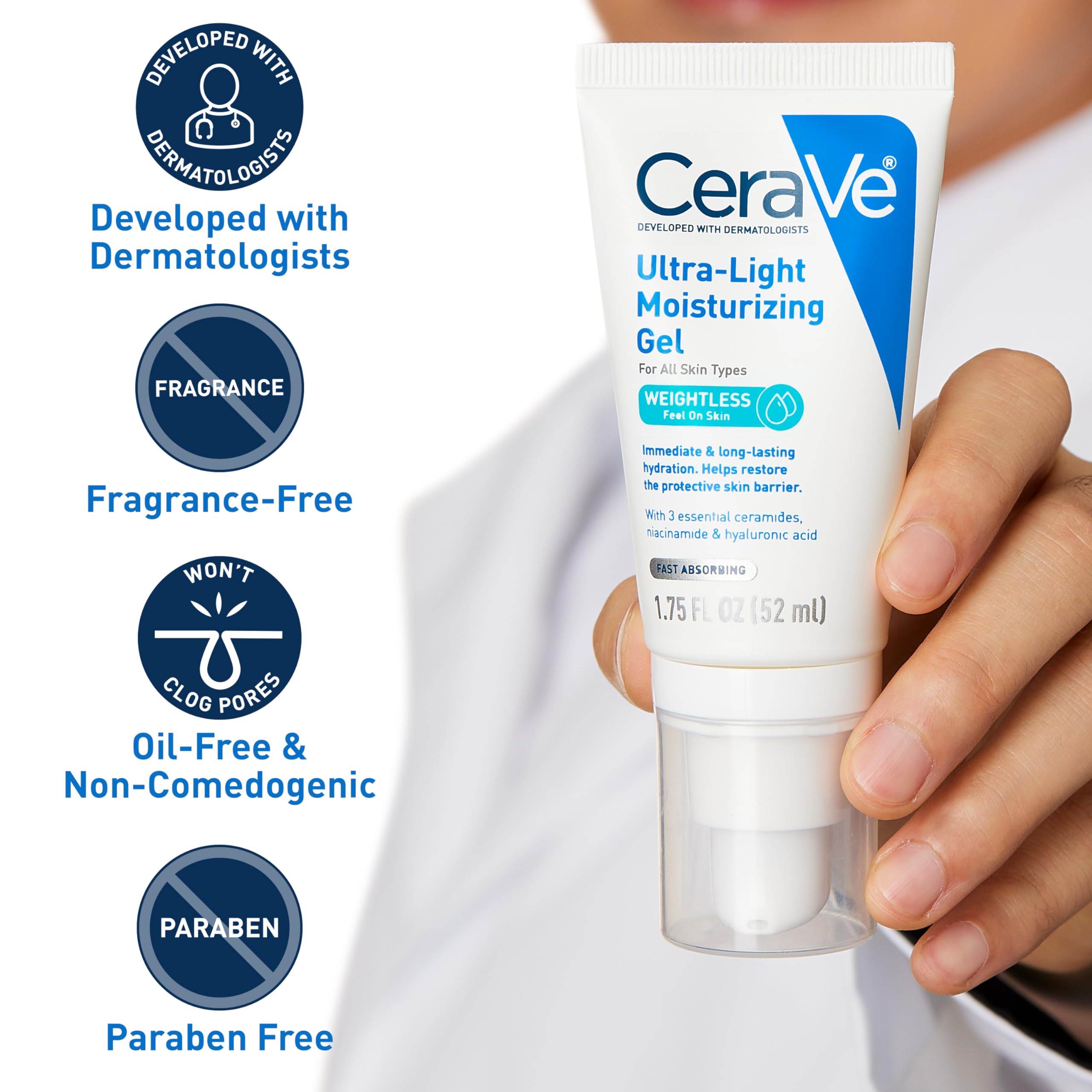 CeraVe gel applied under makeup demonstrating smooth layering and non-greasy finish