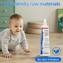 Cerca de Fabric Glue dries clear for invisible fabric repairs.
