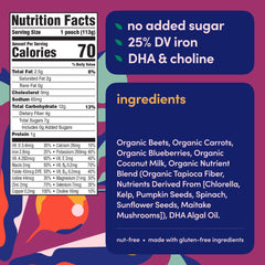 Cerebelly pouch nutrition panel close-up highlighting 16 nutrients