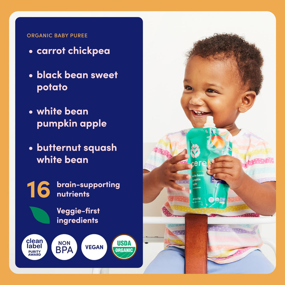 Cerebelly travel friendly pouches ideal for daycare and trips