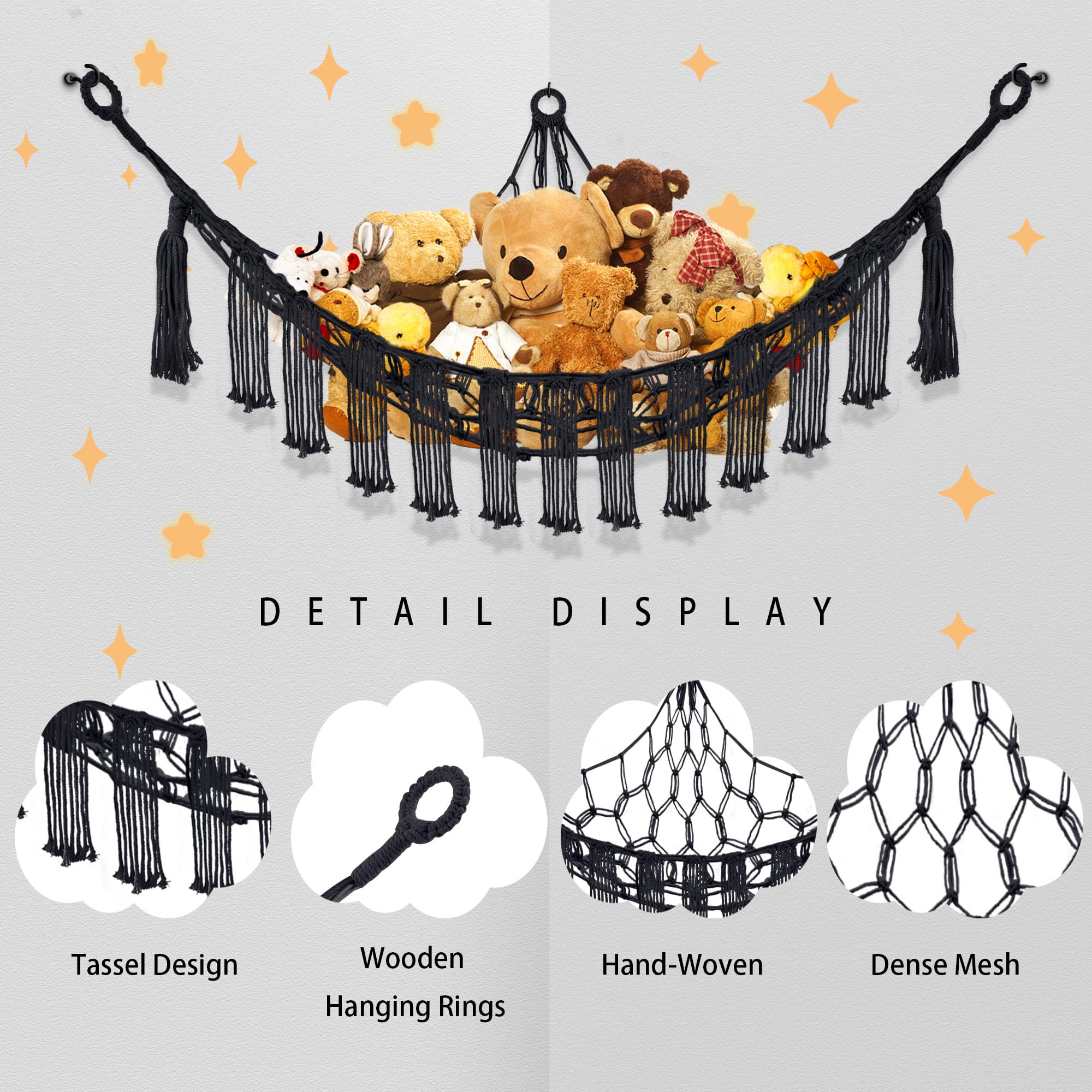 CERETIA corner hanging hammock installation with included hardware