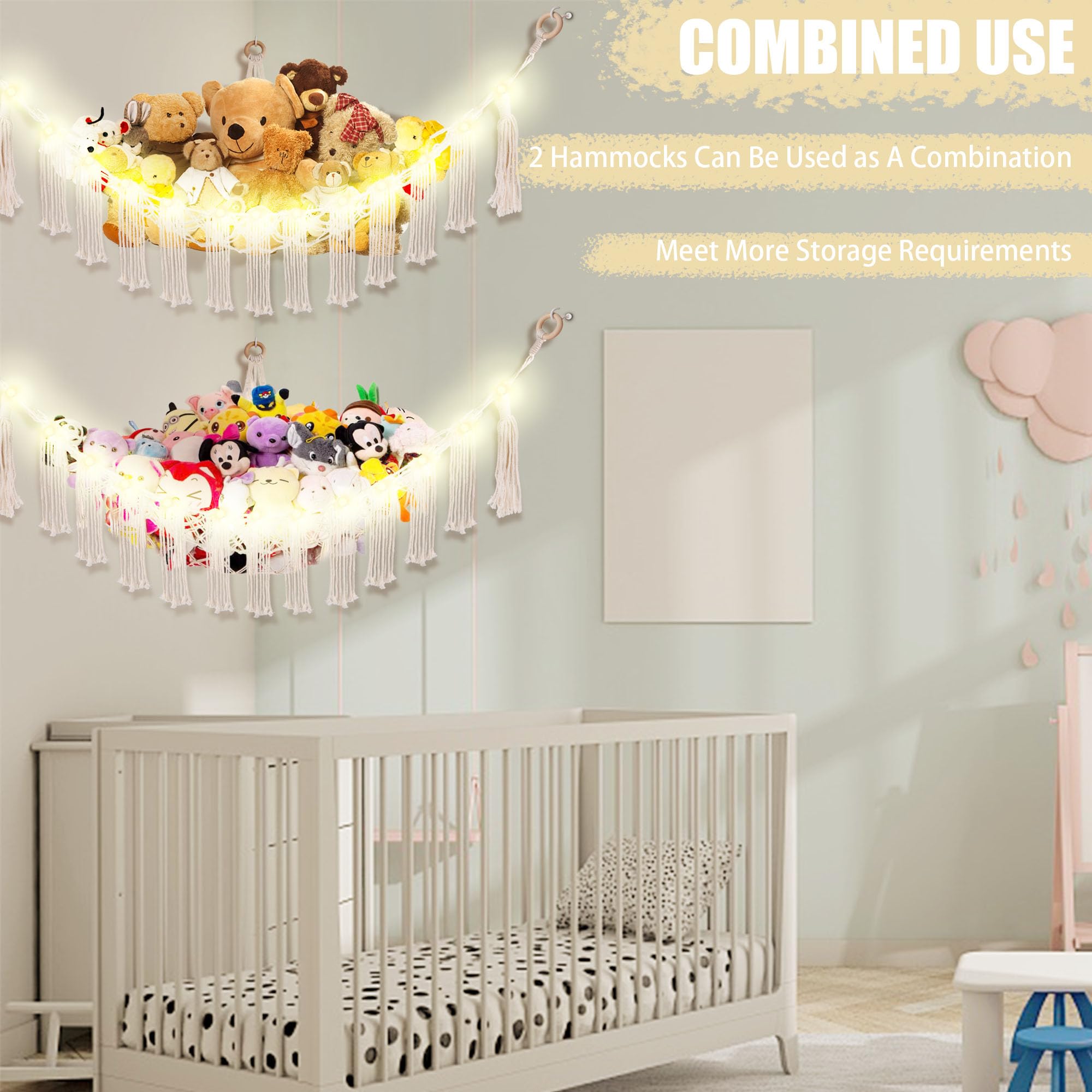 CERETIA hammock in dim bedroom with gentle illumination.