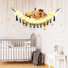 CERETIA macrame toy hammock close-up shows durable rope and wooden rings