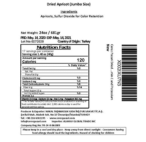 Çerez Pazarı apricots contain lutein and beta carotene for eye-friendly nutrition.