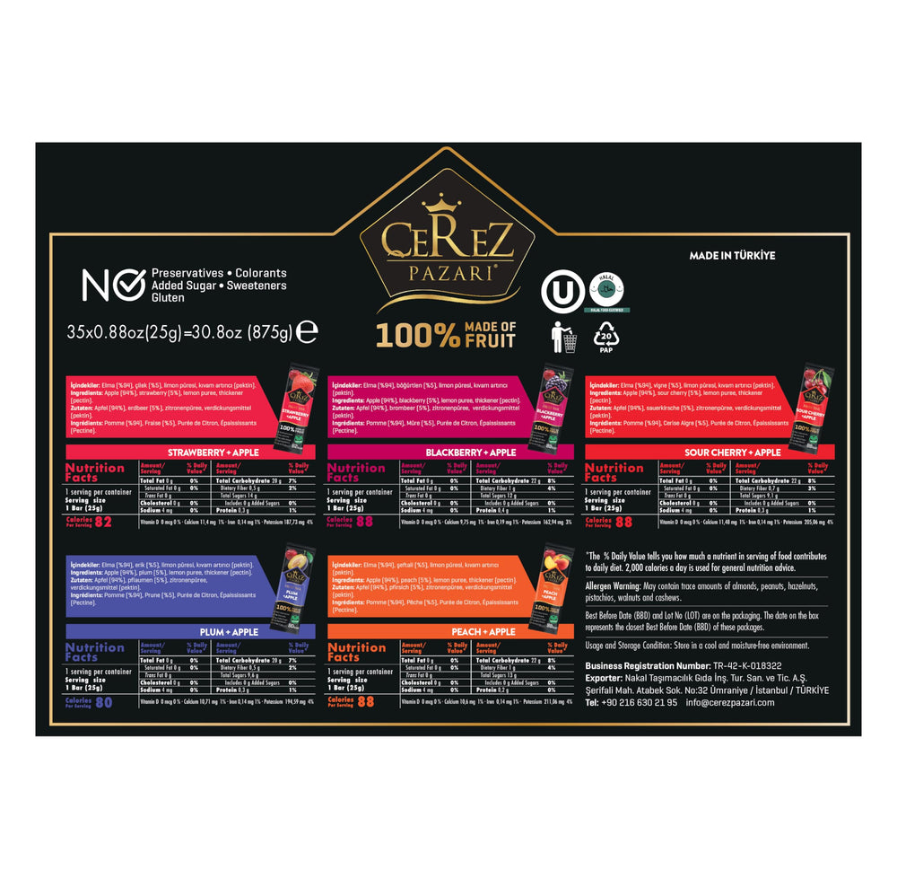 Cerez Pazari no-added-sugar label on packaging, promotes a healthier snack choice.
