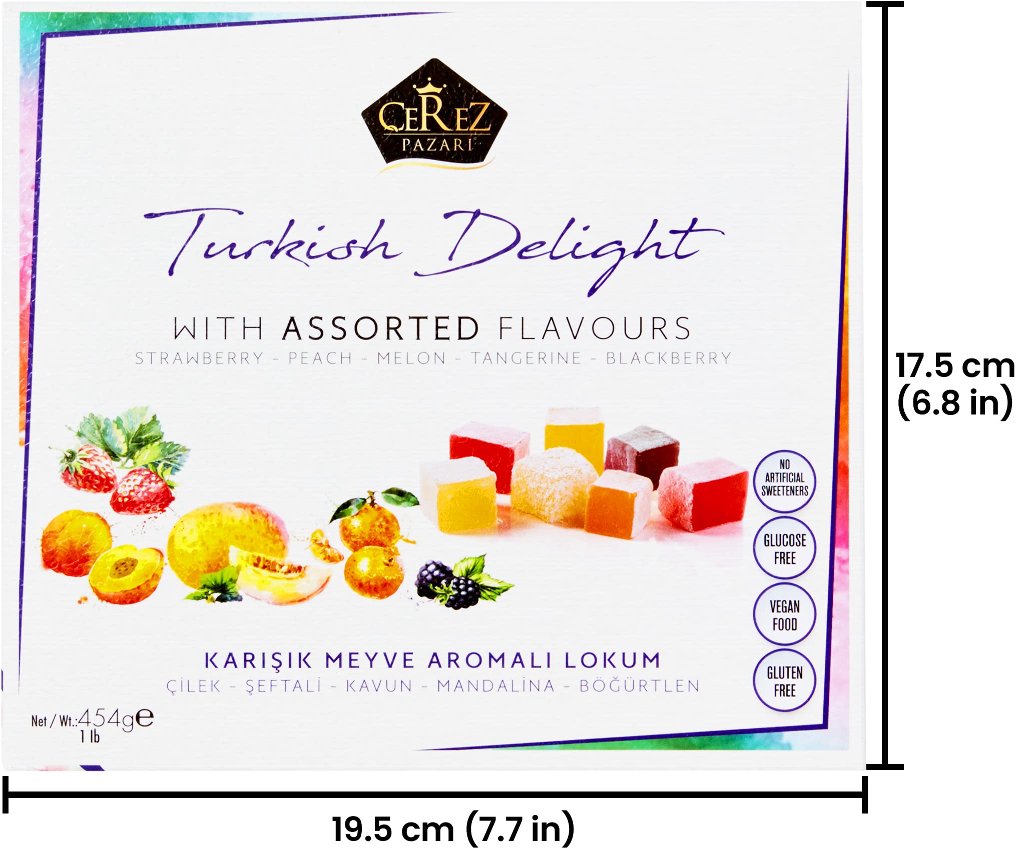 Cerez Pazari powdered-sugar coated Turkish Delight ready to serve