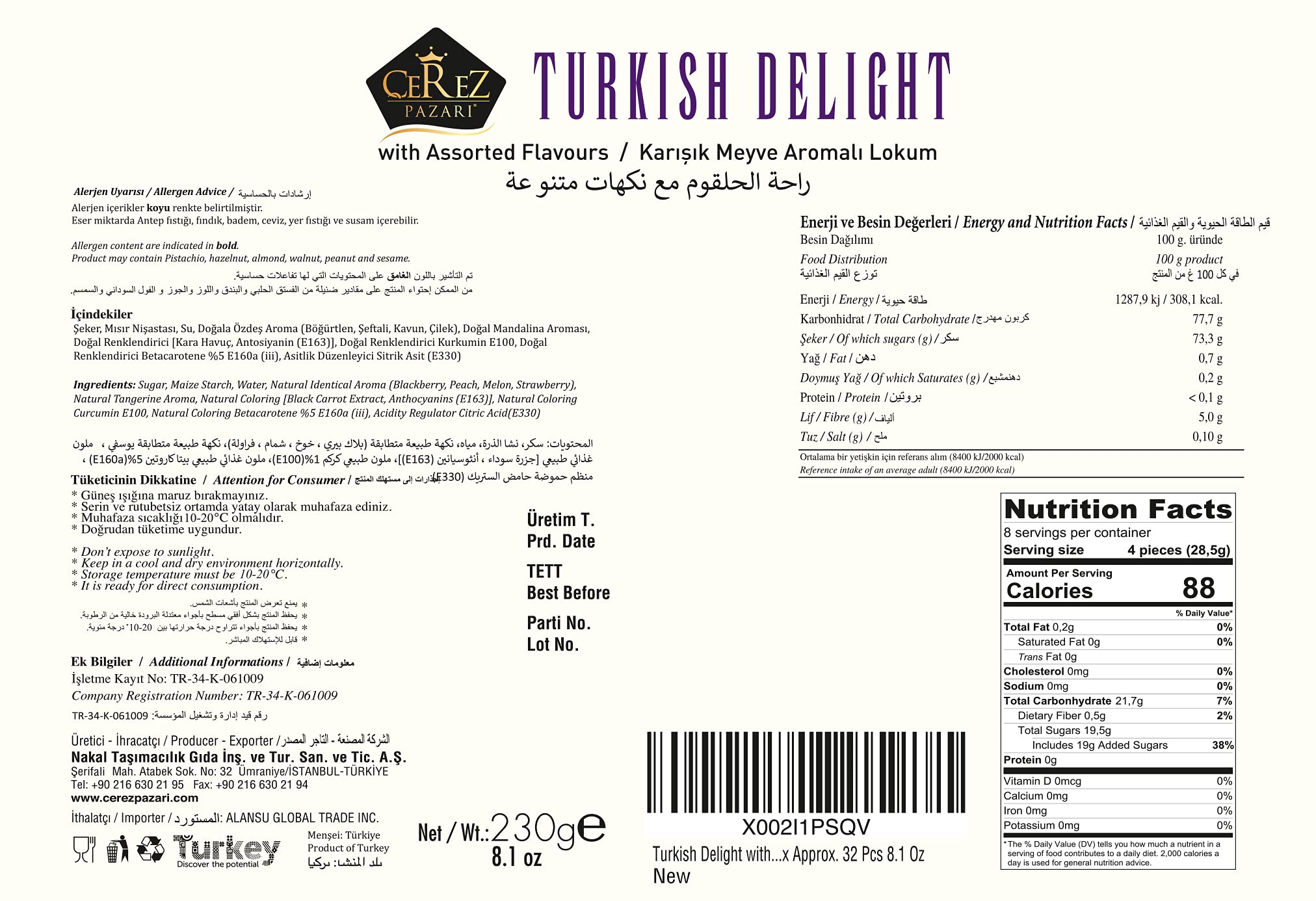 Çerez Pazarı vegan fruit lokum box offers plant-based indulgence for any gathering.