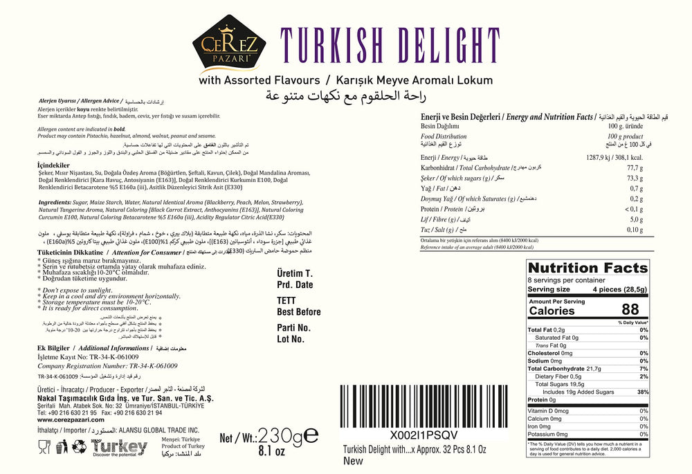 Çerez Pazarı vegan fruit lokum box offers plant-based indulgence for any gathering.