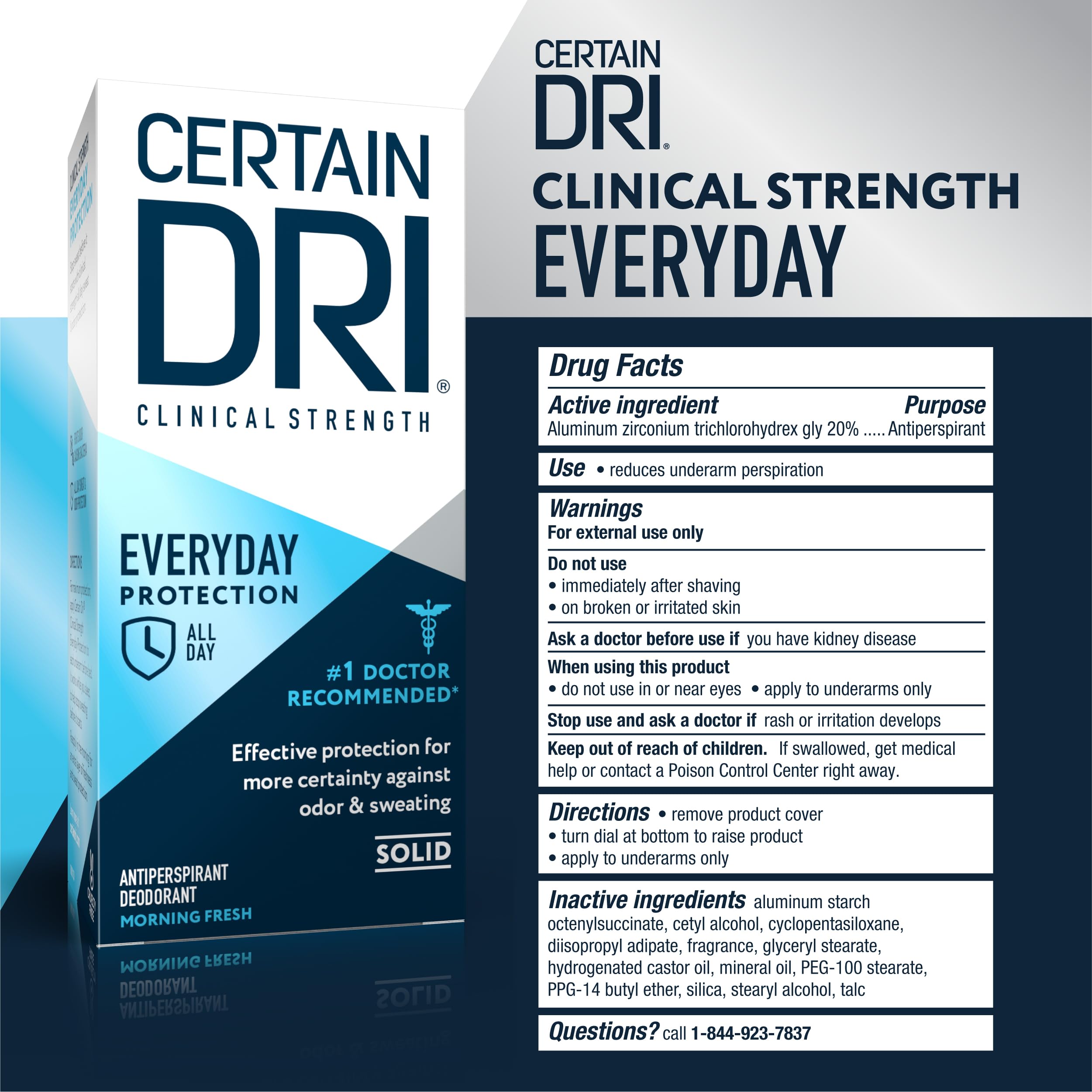 Certain Dri Everyday Strength packaging keeps it handy in gym bags or suitcases.