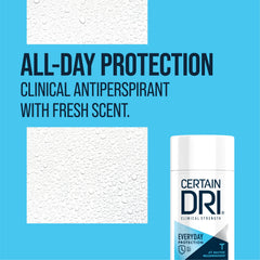 Certain Dri Everyday Strength travel-size for on-the-go dryness and convenience.
