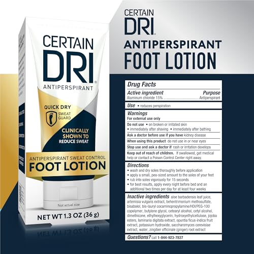 Texture view of Certain Dri foot lotion highlighting quick absorption.